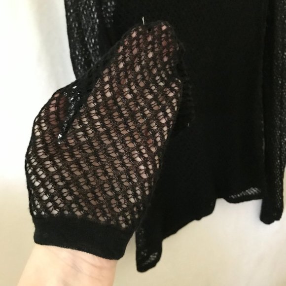 Manoush Black Cardigan with Netted Sleeves & Back - Picture 6 of 6